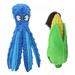 Dog Squeaky Chew Toys Cute Octopus and Corn Plush Fluffy Dog Toys for Small Medium Large Dogs Interactive Stuffed Animal Puppy Toys Dog Teething Toys Company Chew Toys Blue