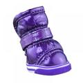 4 Pcs/Sets Pet Slip-resistant Waterproof Winter Snow Boots Casual Shoes for Teddy Dog Puppy Purple XL