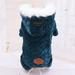 YUEHAO Pet Supplies Pet Clothing Polyester Hoodied Sweatshirts Dog Cat Clothes Plus Plush Green