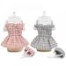 Popvcly Dog Ruffle Plaid Dress with Cap Set for Small Dogs Cats Girl 2 Pack Cute Princess Dog Dresses Spring Summer Puppy Bunny Rabbit Clothes Chihuahua Yorkies Pet Outfits XS