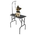 [Sales Promotion] 32 Inch Pet Dog Grooming Table with Adjustable Height Arm Loop & Mesh Tray Foldable Heavy Duty Grooming Table for Dog Cat Pet Grooming