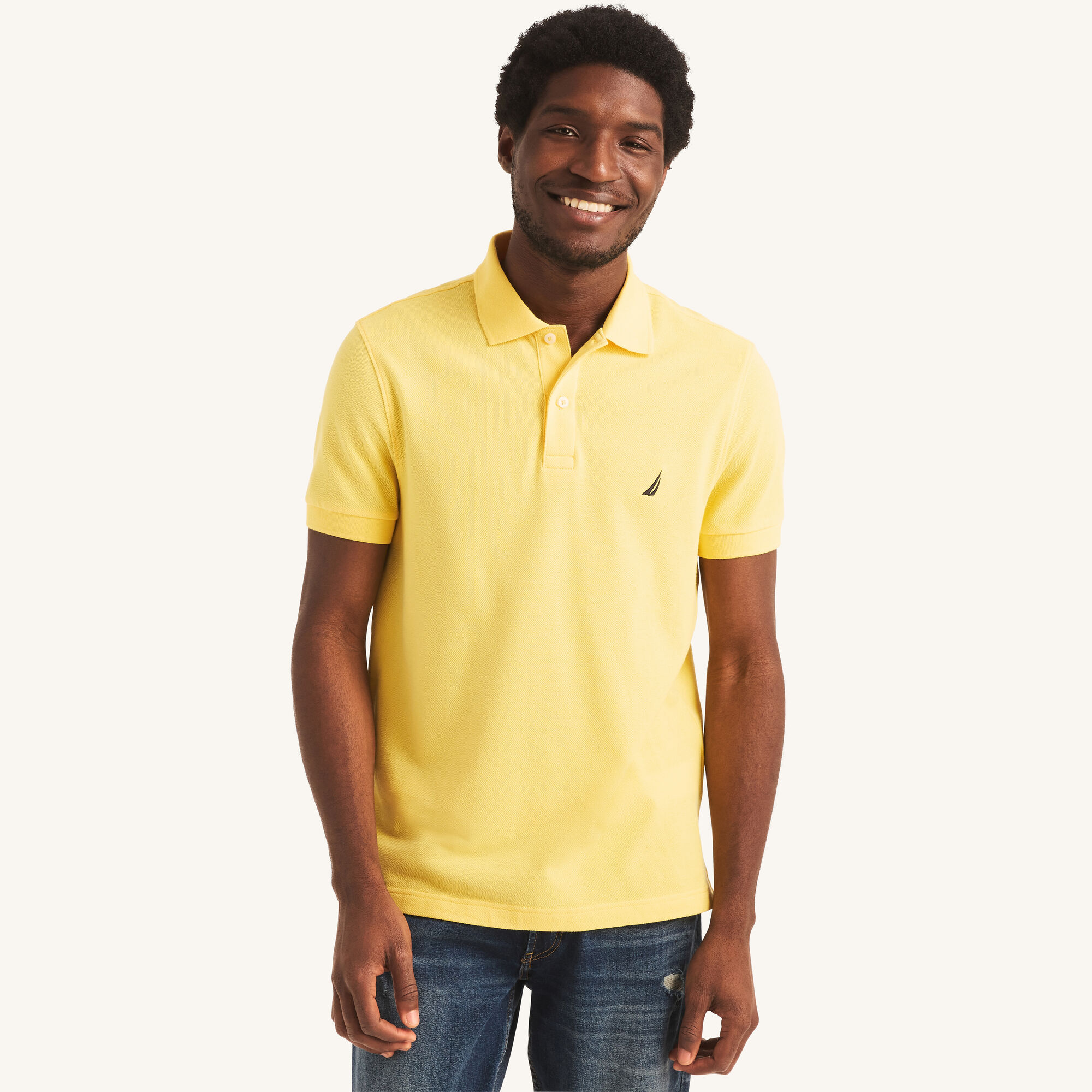 Nautica Men's Slim Fit Deck Polo 709 (Aspen Gold), 3XL