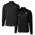 Men's Cutter & Buck Black Mississippi State Bulldogs Big Tall Traverse Stripe Stretch Quarter-Zip Pullover Top