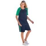 Plus Size Women's 2-Piece Short-Sleeve Set by Woman Within in Navy Tropical Emerald (Size L)
