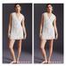 Anthropologie Dresses | Anthropologie Not So Serious By Pallavi Mohan Deep-V Mini Dress Size Xs | Color: Silver/White | Size: Xs