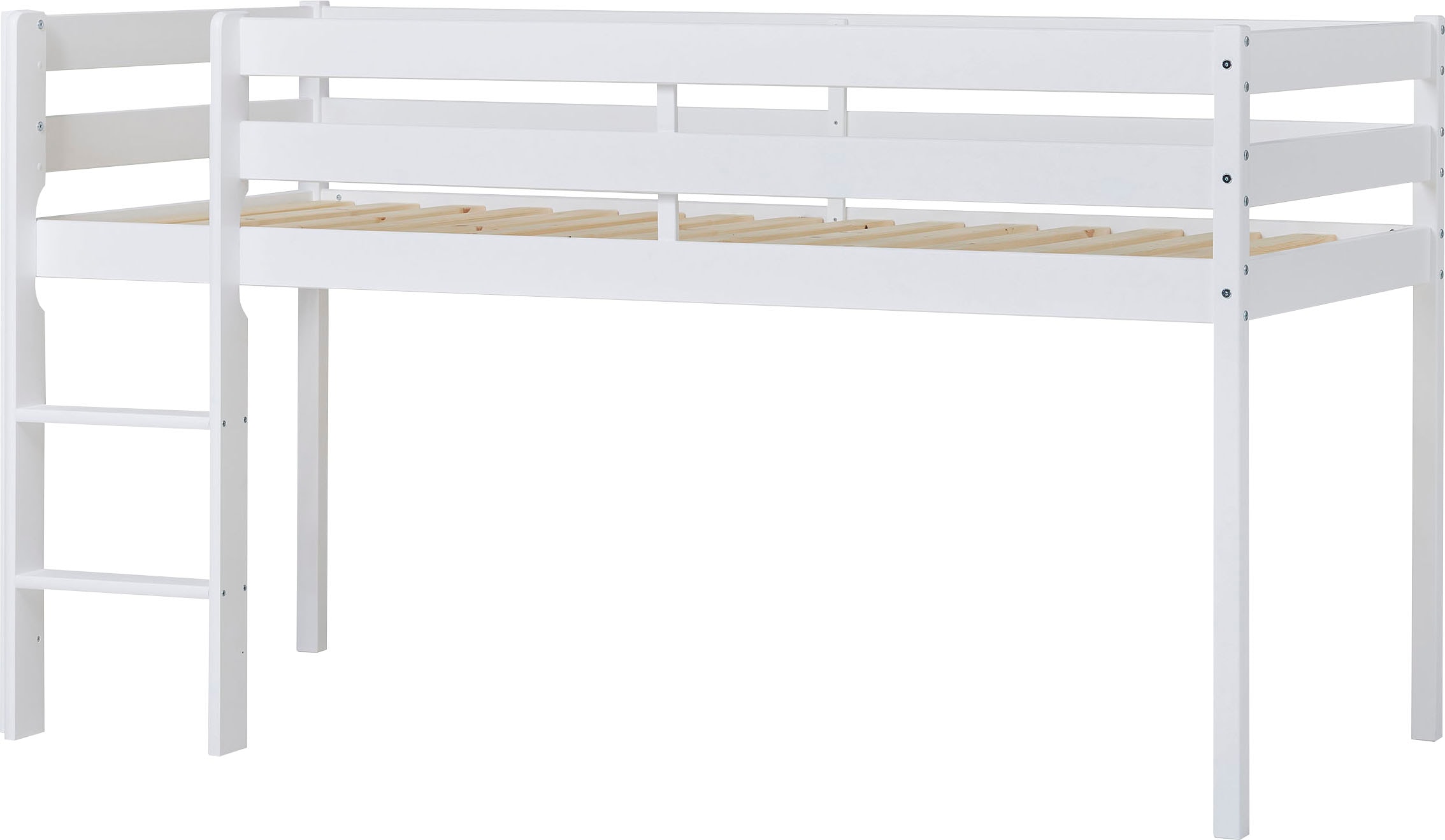 Spielbett HOPPEKIDS "ECO COMFORT, Hochbett, in 2 Einzelbetten teilbar", weiß, B:101cm H:114cm L:206cm, Betten, Höhe 72cm, Farbe & Größe & Matratze