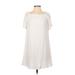 Taylor & Sage Casual Dress - A-Line: White Solid Dresses - Women's Size X-Small