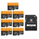 K&F Concept 7 Pack 64GB Micro SD Card with Adapter, microSDHC UHS-I Memory Card - 95MB/s, C10, U3, V30, A1, 4K UHD, Full HD for DSLR, GoPro, Dash Cam, Security Camera, Trail Camera