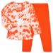 Girls Infant Wes & Willy Orange Clemson Tigers Tie-Dye Ruffle Raglan Long Sleeve T-Shirt Leggings Set