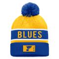 Men's Fanatics Branded Royal/Gold St. Louis Blues Authentic Pro Rink Cuffed Knit Hat with Pom
