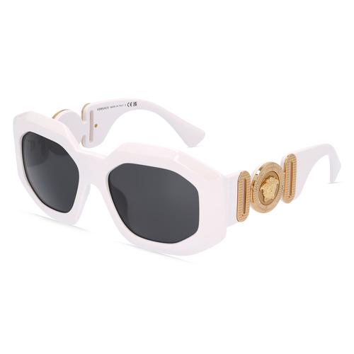 Versace VE4424U Damen-Sonnenbrille Vollrand Achteckig Kunststoff-Gestell, weiß