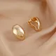 Boucles d'oreilles à Clip en métal brillant sans Piercing Vintage ovale minimaliste mignon