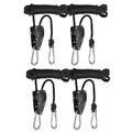 iPower 2-Pair 1/4 Inch 8-Feet Long GLROPEMG4X2 Adjustable Heavy Duty Rope Clip Hanger Reinforced Metal Black