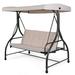 Topbuy 3 Person Porch Swing Hammock Bench Chair Outdoor with Canopy Beige