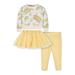 Gerber Baby & Toddler Girl French Terry Top Tulle Tutu & Pull-On Legging 3-Piece Outfit Set Newborn-5T