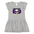 Inktastic Halloween Spooky Day of the Dead Skull in Purple Girls Toddler Dress