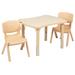 Flash Furniture Emmy 21.875 W x 26.625 L Rectangular Natural Plastic Height Adjustable Activity Table Set with 2 Chairs