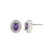 Belk Lab Created Oval Cz Amy Silver Earrings