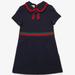 Gucci Dresses | New Gucci 100% Cotton Dress Dark Blue Web. | Color: Blue/Red | Size: 12g