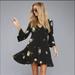 Free People Dresses | Free People Time On My Side Floral Wrap Dress | Black | Size Small | Color: Black/White | Size: S