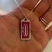 Coach Jewelry | Coach X-Large Hot Pink Enamel Hang Tag Pendant .925 Sterling Silver Necklace | Color: Pink/Silver | Size: Pendant Is X-Large; Necklace Is 18”-20” In Length