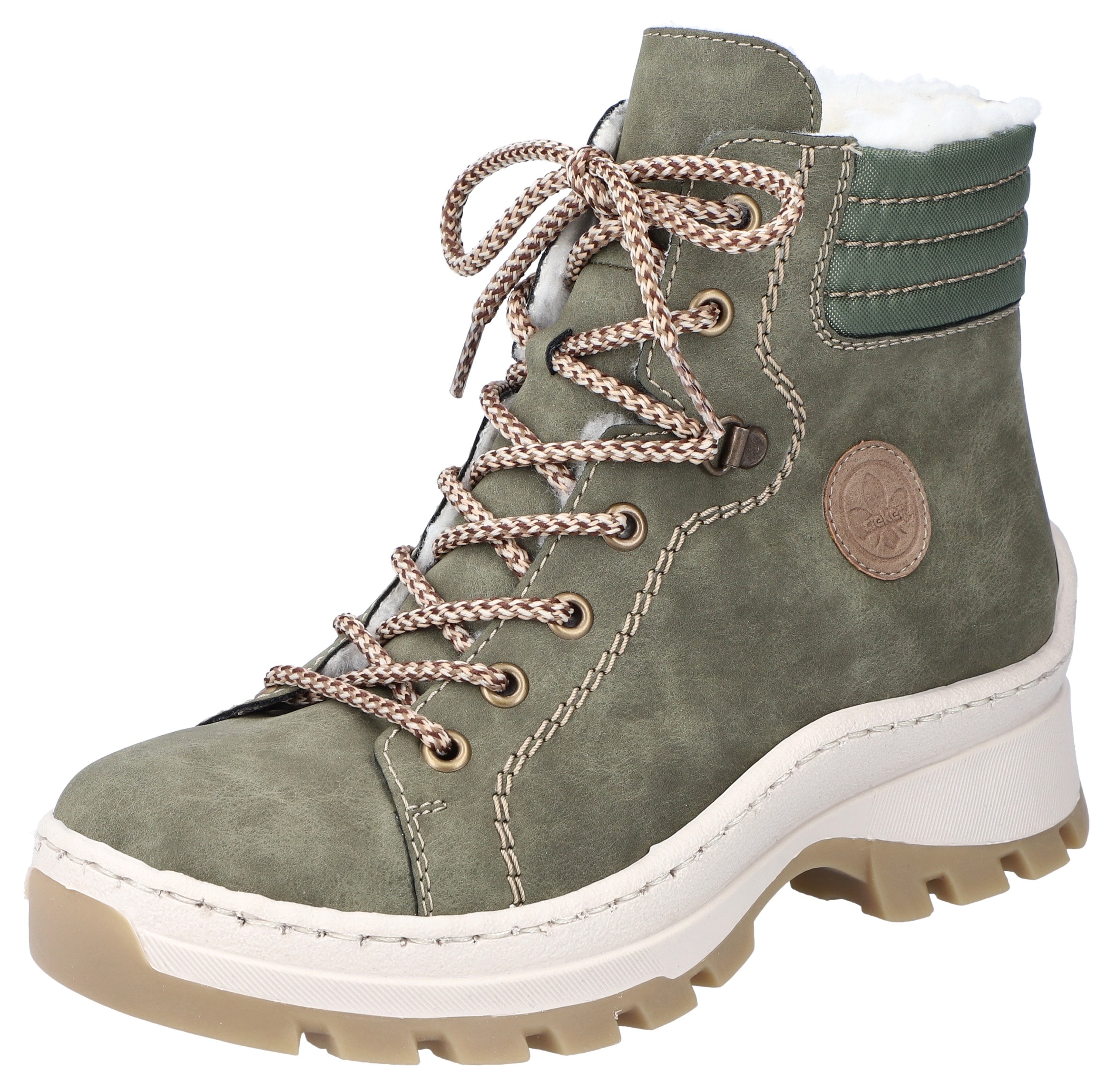 Winterboots RIEKER, Damen, Gr. 40, grün, Lederimitat, Klassisch, Schuhe, mit seitlichem Rieker-Label