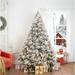 The Holiday Aisle® Traditional Snow Flocked Christmas Tree w/ Lights, Pine Christmas Tree Prelit w/ Metal Stand | 61 W in | Wayfair