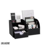 SR-HOME Desk Organizer Faux Leather in Black | 5.7 H x 11 W x 5.7 D in | Wayfair SR-HOME7151b8b