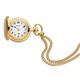 REGENT Savonnette Women's Pocket Watch with 70 cm Chain 26 mm Diameter Quartz White Dial in Various Designs, P-762 - Gold / Crest, Classic