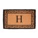 Geo Crafts, Inc Monogram Mat Creel Ivy Border Outdoor Door Mat Coir in White | 1'10" x 3' | Wayfair G13436H