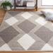 Gray/White 72 x 48 x 0.39 in Area Rug - Mercury Row® Truex Geometric Handmade Area Rug in Ivory/Beige Cotton/Wool | 72 H x 48 W x 0.39 D in | Wayfair