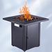 Latitude Run® Hisaki 24" H x 28" W Iron Propane Outdoor Fire Pit Table w/ Lid Cast Iron in Black | 24 H x 28 W x 28 D in | Wayfair