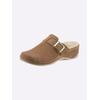 Pantoffel MUBB, Damen, Gr. 41, braun (cognac), Veloursleder, Basic, Schuhe Hausschuh Pantoffeln