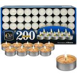 Ohr Candles 4 Hour Bulk Unscented Tealight Candles - White (200 Pack)