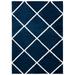 SAFAVIEH Tahoe Elwyn Trellis Shag Area Rug 6 7 x 6 7 Square Navy/White