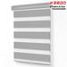 Keego Dual Layer Roller Window Blind Light Filtering Zebra Window Blind Cordless Customizable Gray Case Gray Fabric 32.0 w x 56.0 h