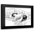 Boho Hue Studio 24x19 Black Modern Framed Museum Art Print Titled - Sketched Poppies 3