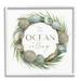 Stupell Industries Ocean Is Calling Quote Botanical Wreath Seashells Design 17 x 17 Design by Nan