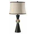 NEW Painted Espresso & Beige Base Cream & Brown Fabric Shade Socket Switch 29 Table Lamp 8170