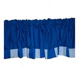 baby doll bedding patchwork perfection window valance royal blue/light blue