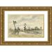 Camille Pissarro 24x16 Gold Ornate Framed and Double Matted Museum Art Print Titled - Louveciennes Route De Saint-Germain (1871)