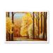 Designart Orange Autumn Trees At Sunrise Farmhouse Framed Art Print