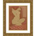 Eric O. W. EhrstrÃ¶m 11x14 Gold Ornate Wood Frame and Double Matted Museum Art Print Titled - Female Nude (1910)