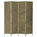 Dcenta 4-Panel Room Divider Water Hyacinth Room Partition Panel Folding Screen Brown for Bedroom Bathroom Living Room Kitchen Home Furniture 60.6 x 63 Inches (L x H)