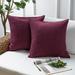 Holiday Deal Selection Phantoscope Textural Faux Linen Decorative Throw Pillow Cover for Bed and Couch 20 x 20 Purple Red 2 Pack