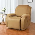 Goory Elastic Sofa Covers Recliner Armchair Cover Stretch Slipcover Plain Solid Color Couch Cover Furniture Protector Camel 1 Seat