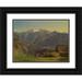 Ferdinand Georg WaldmÃ¼ller 18x14 Black Ornate Wood Framed Double Matted Museum Art Print Titled - View of the Dachstein with the Hallstattersee from the Hutteneckalpe Near Ischl (1838)