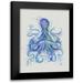 Fab Funky 15x18 Black Modern Framed Museum Art Print Titled - Octopus Rainbow Splash Blue