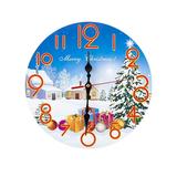 AnuirheiH 12Inch Retro Wall Clock Environmental Protection Frameless Christmas Day Special Wall Clock