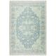 Ottomanson Machine Washable Cotton 4x6 Flatweave Area Rug for Living Room 4 x 6 Greenish Blue Medallion